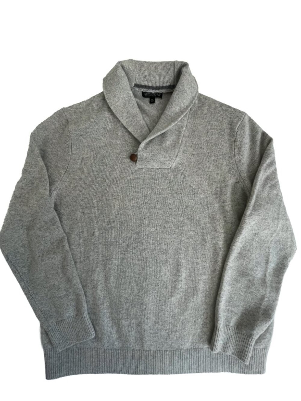 Banana Republic Italian Yarn Merino Wool Blend Shawl Collar Sweater XL